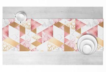 Camino de mesa Geometric patchwork - design with triangles, marble and gold pattern