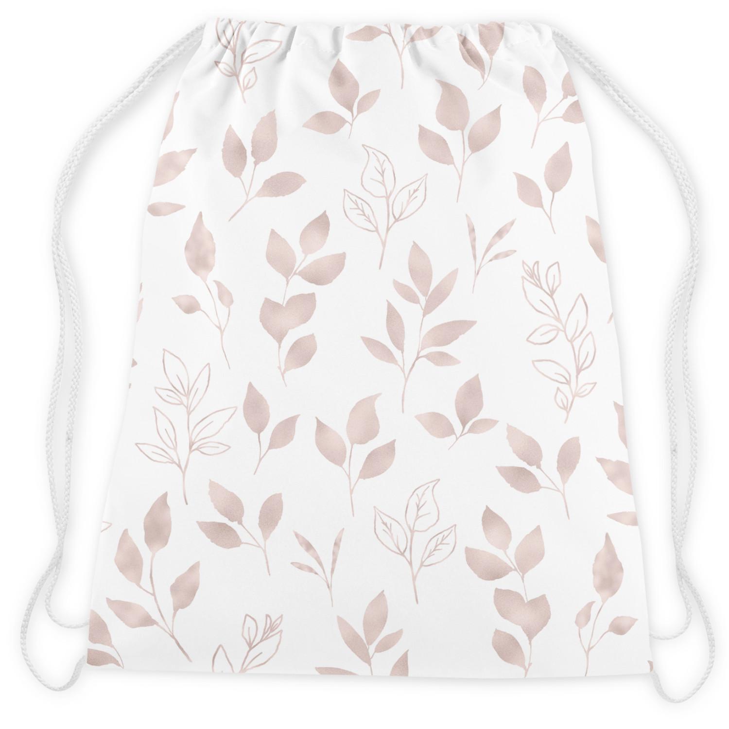 Mochila Subtle foliage - a minimalist floral pattern on white background