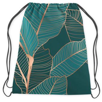 Mochila Noble ficus - a botanical glamour composition with gold pattern