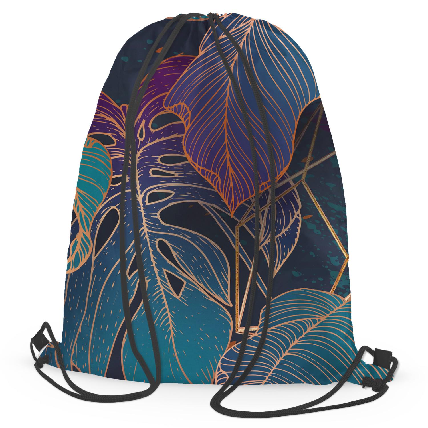 Mochila Botanical aurora - an exotic, golden composition of leaves and montera