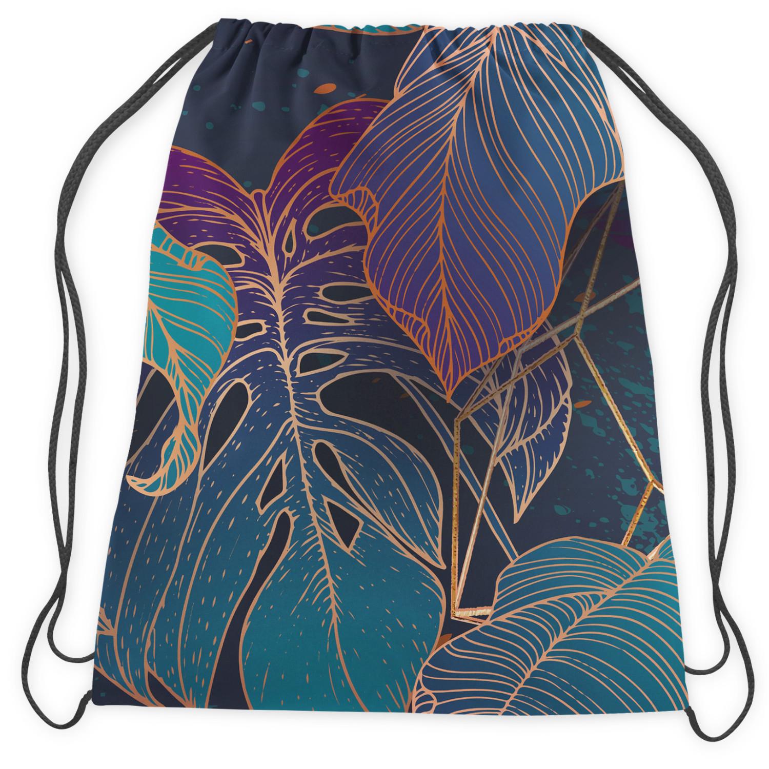 Mochila Botanical aurora - an exotic, golden composition of leaves and montera