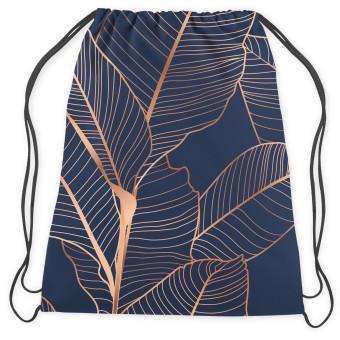 Mochila Leafy abstraction - plant theme presented on a dark blue background