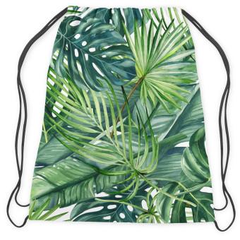 Mochila Green corner - leaves of various shapes, shown on a white background