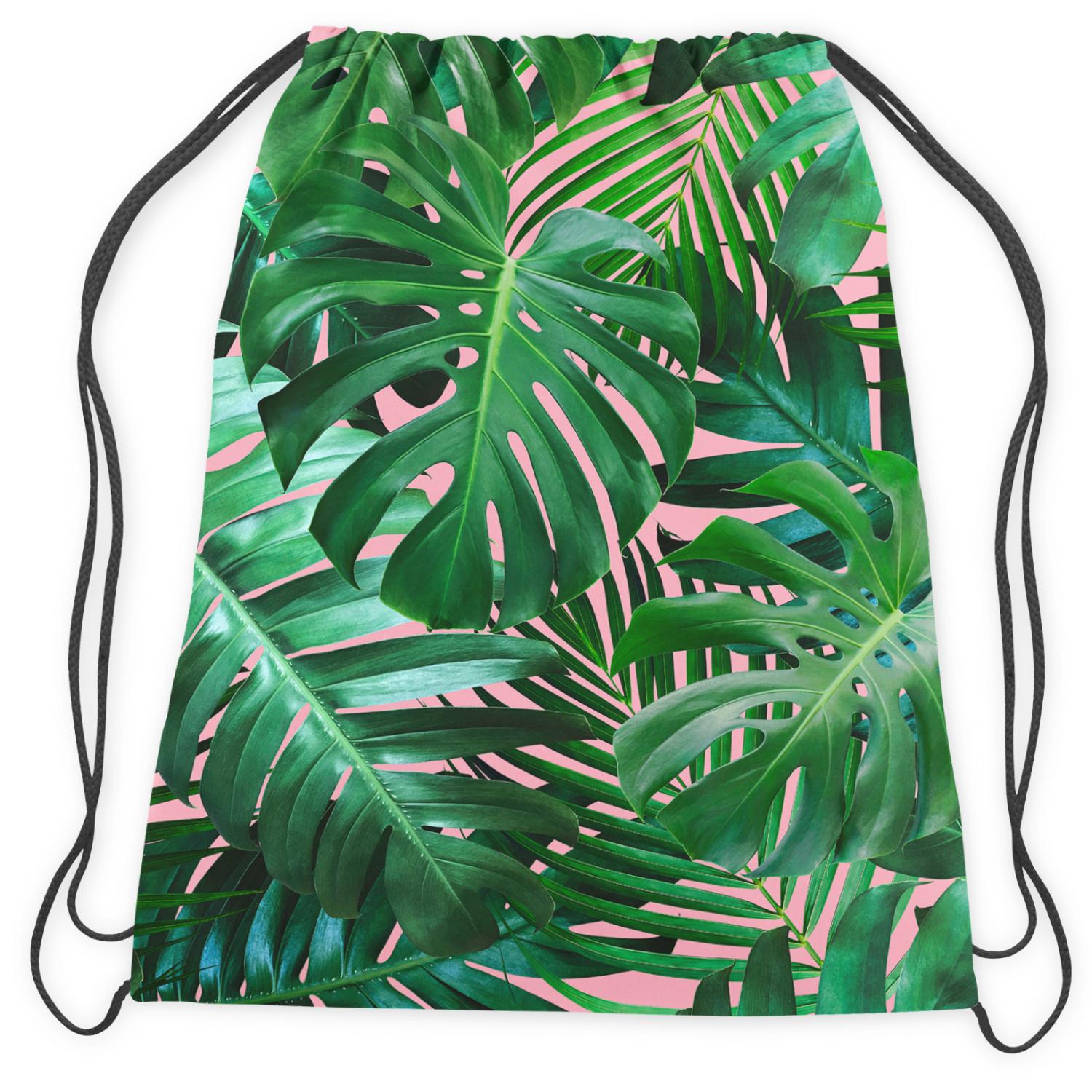 Mochila Botanical lace - a floral composition in greens and pinks