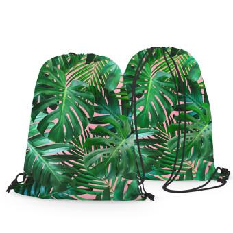 Mochila Botanical lace - a floral composition in greens and pinks