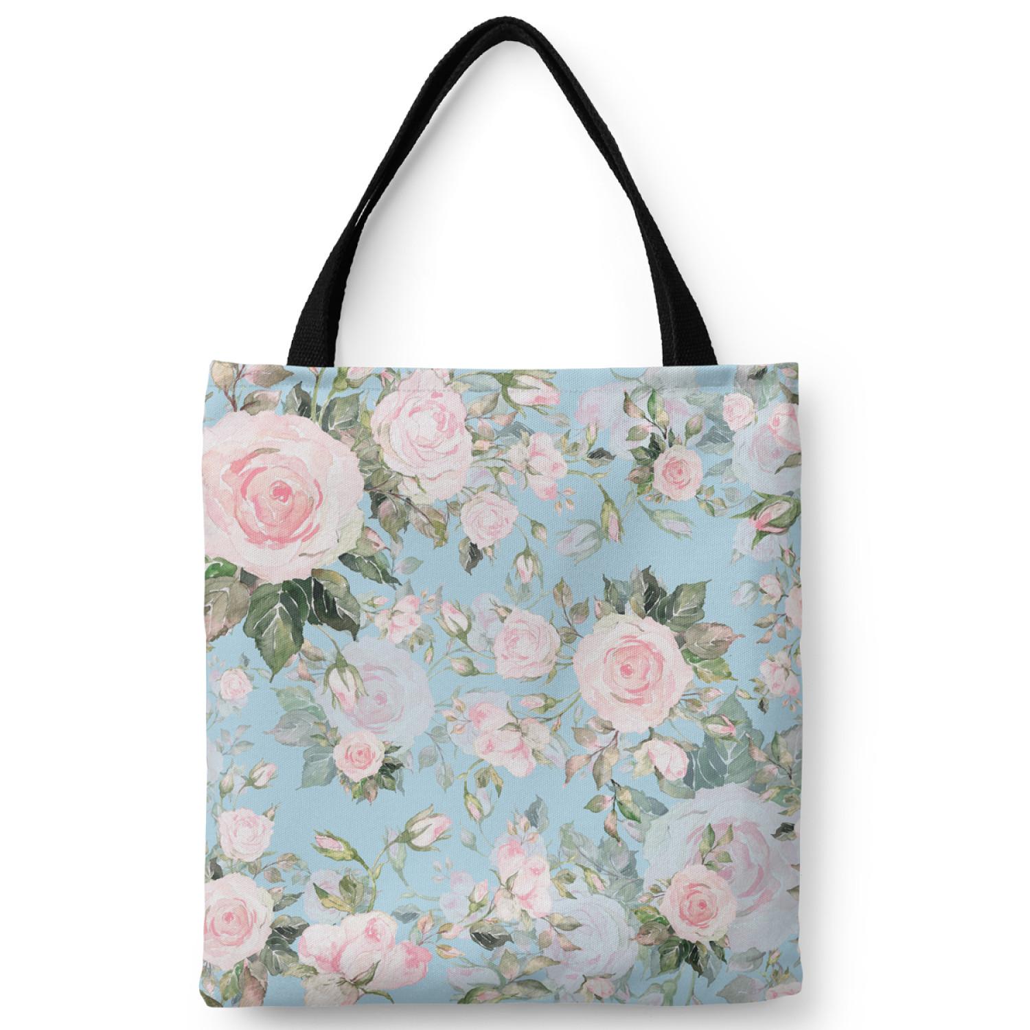 Bolsa de mujer Elusive painting - roses in cottagecore style on blue background
