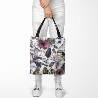 Bolsa de mujer Oriental plants - branches, leaves and flowers in watercolour style