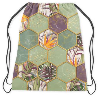 Mochila Covered shrubs - multicoloured pattern with hexagonal composition