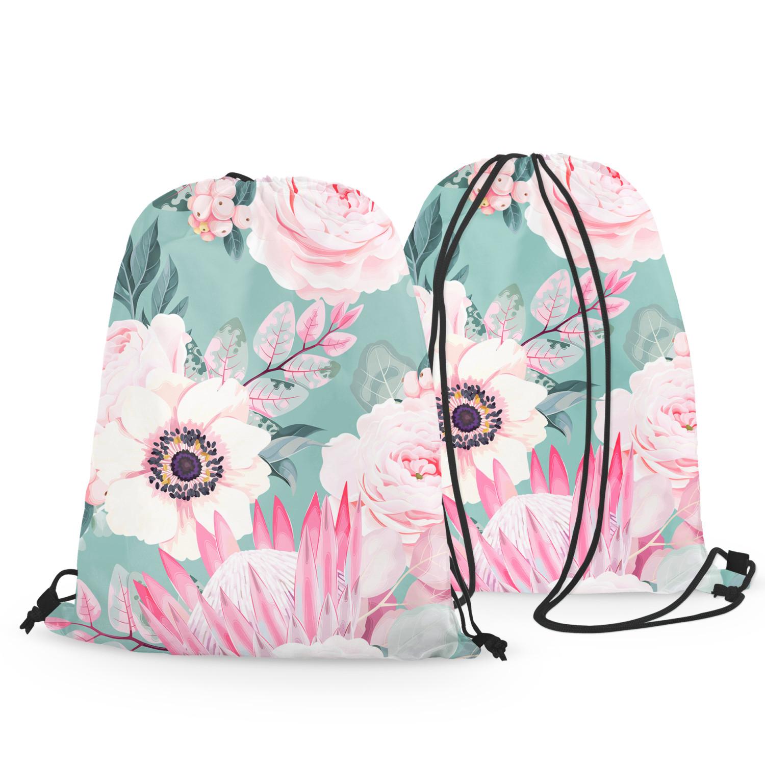 Mochila A floral dream - a pink and green motif inspired by nature