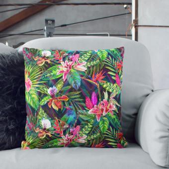 Cojín de microfibra Psychedelic flowers - floral motif in intensive colours cushions