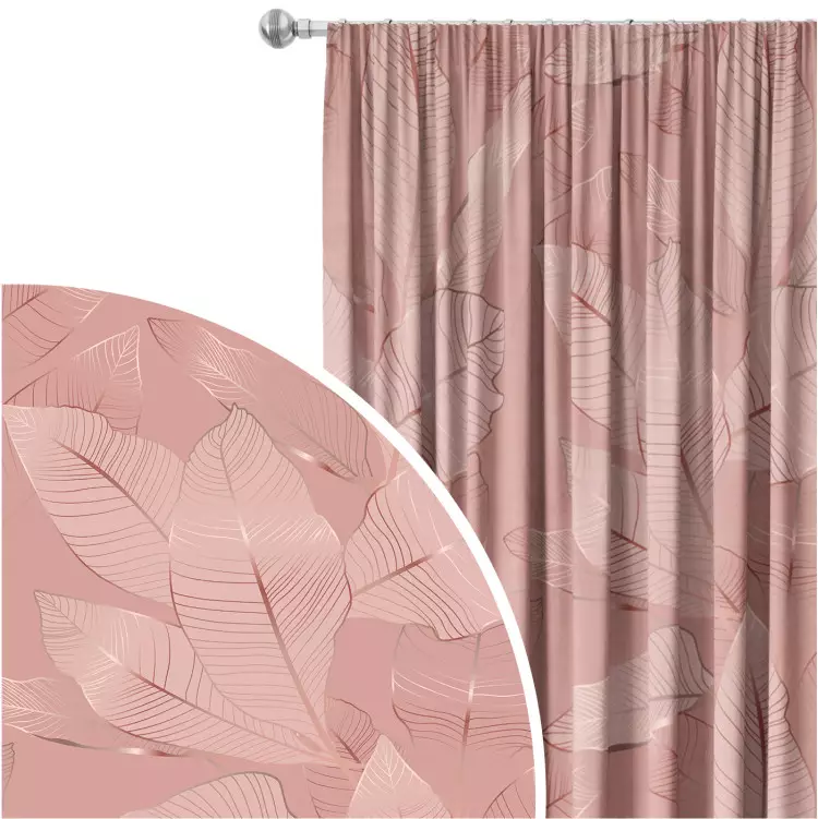 Vino rosado - hojas gráficas en tonos rosados en estilo glamuroso