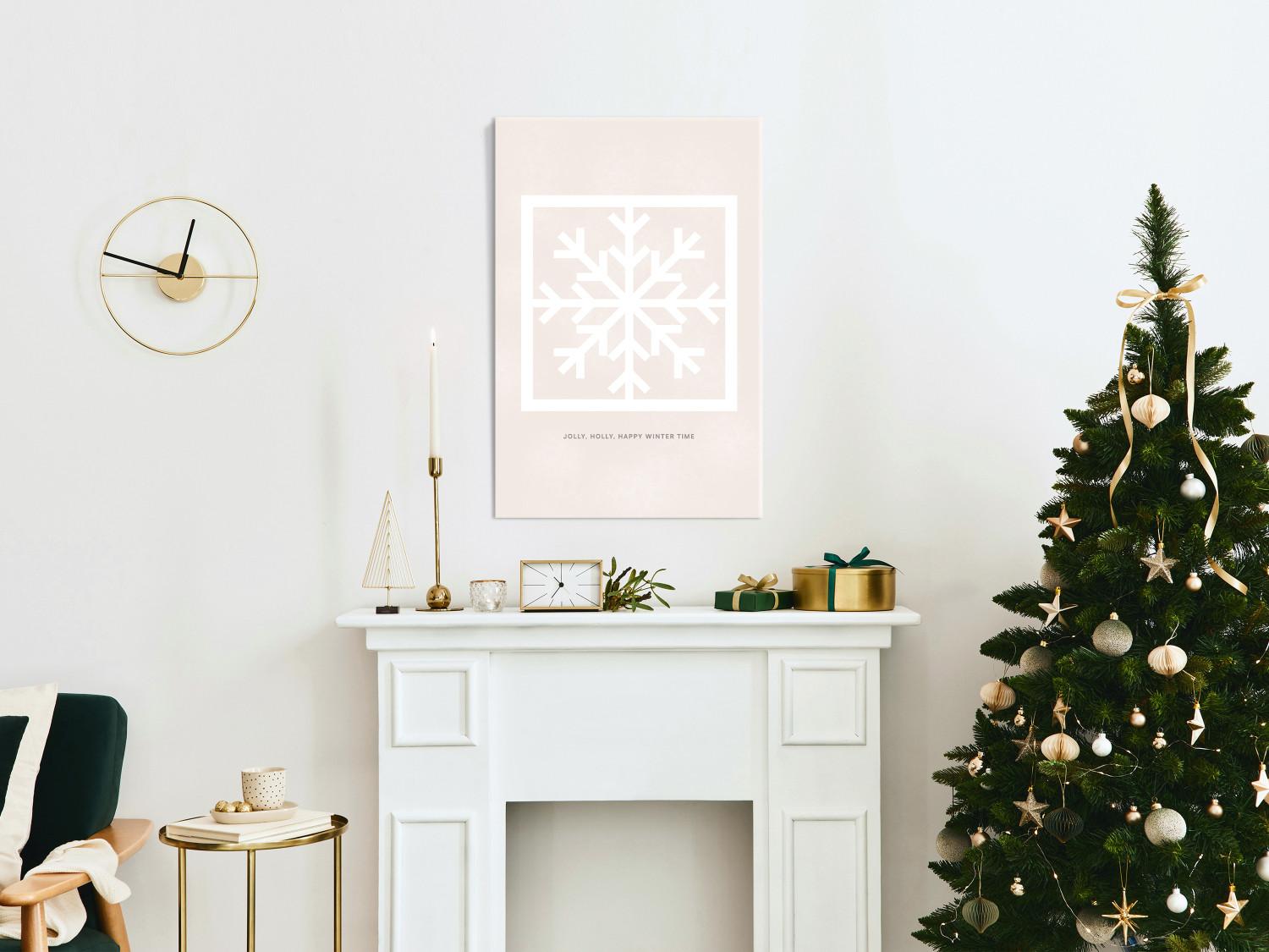 Cuadro Happy Time - Geometric Snowflake and White Lettering
