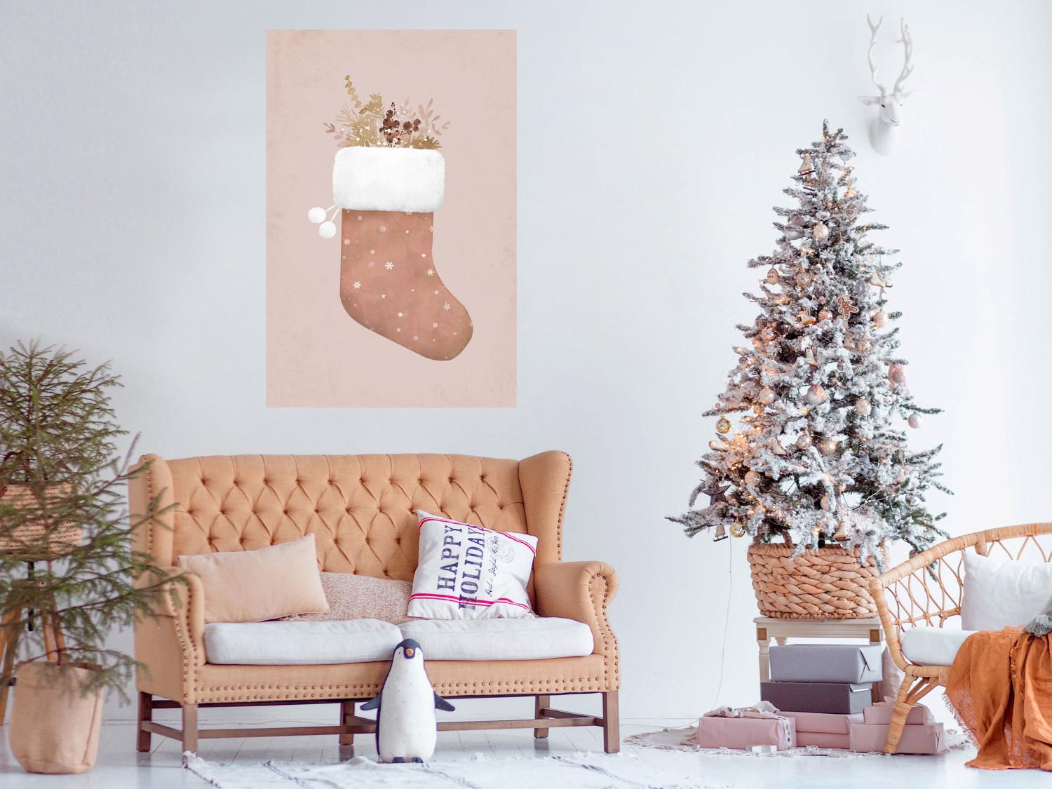 Cartel Christmas in Pastels - Holiday Stocking With Plant Twigs