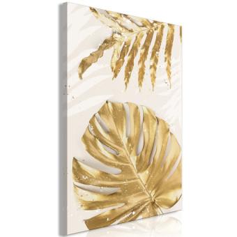 Cuadro moderno Golden Leaves With a Monstera - Elegant Plants With a Festive Atmosphere