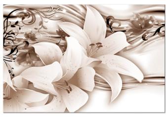 Cuadro decorativo Sepia Lilies - Delicate Flowers With an Organic Ornament