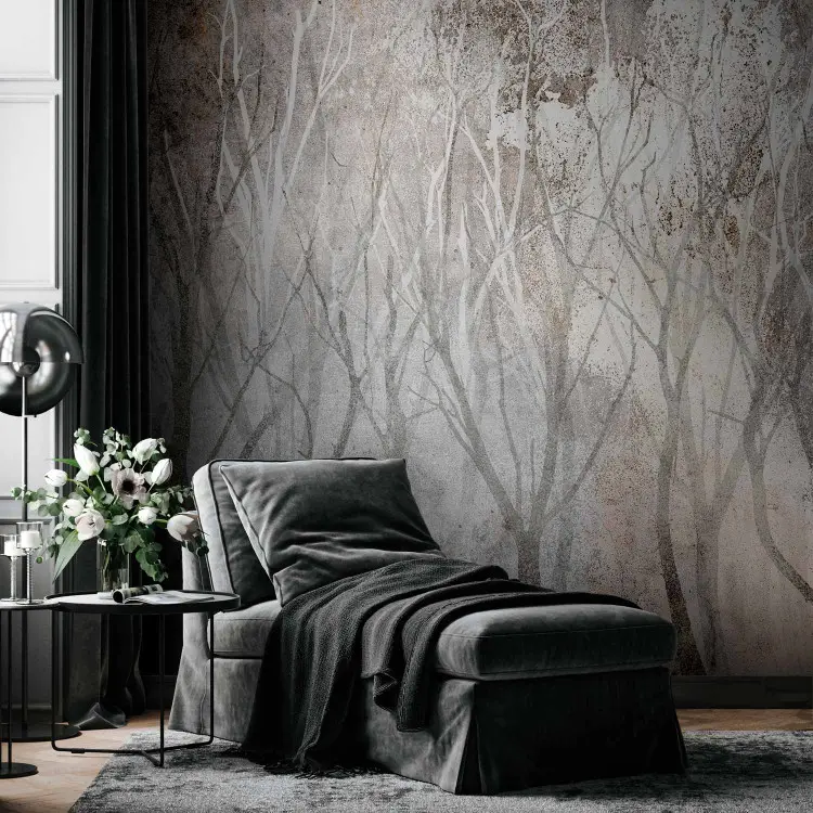 Bonito fondo con árboles - pared natural con motivos forestales