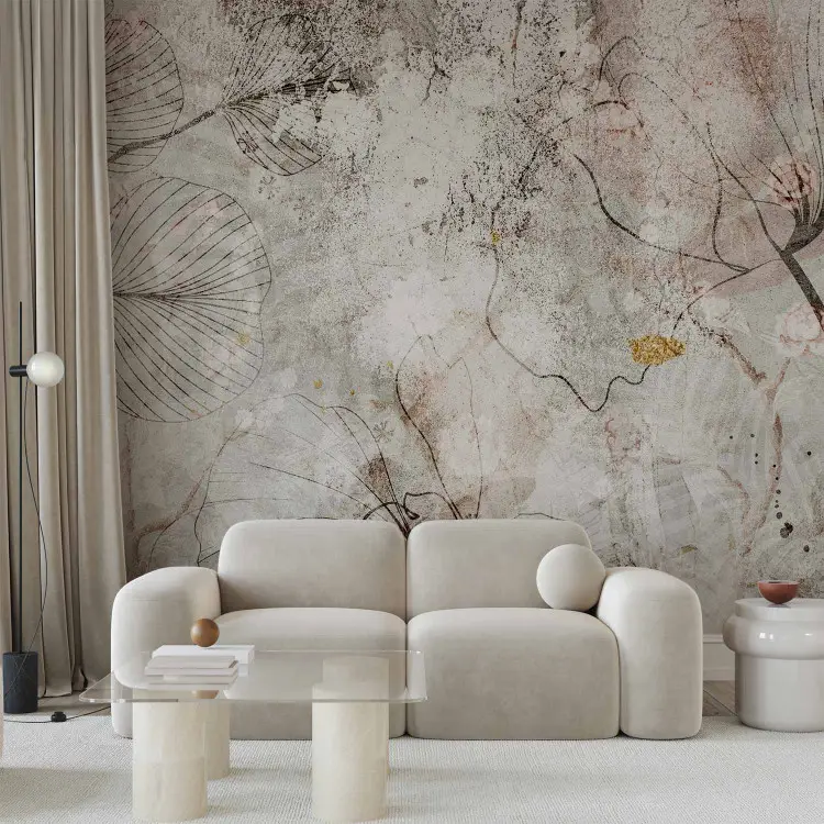 Fresco floral - plantas naturales como decoración de pared
