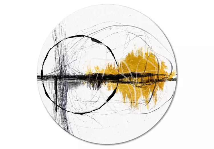 Golden East - abstracción artística con una línea irregular