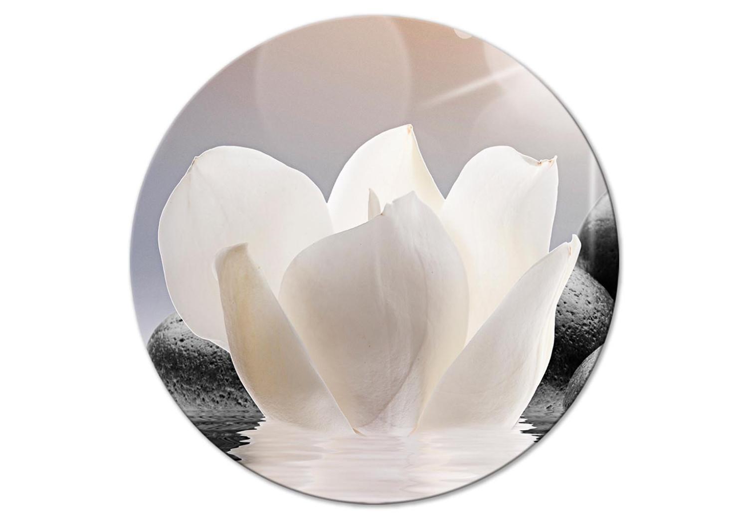 Cuadro redondos moderno Flowers on the Water - Abstract Three-Dimensional Graphics