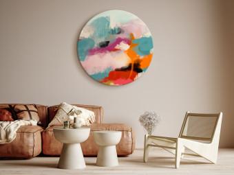 Cuadro redondos moderno Abstract Dream - Splashes of Vivid Colors Creating a Fairy-Tale Landscape