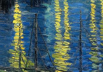 Cuadro redondos moderno Vincent Van Gogh - Starry Night Over the Rhone - A Boat Against the Background of the Blue Sky