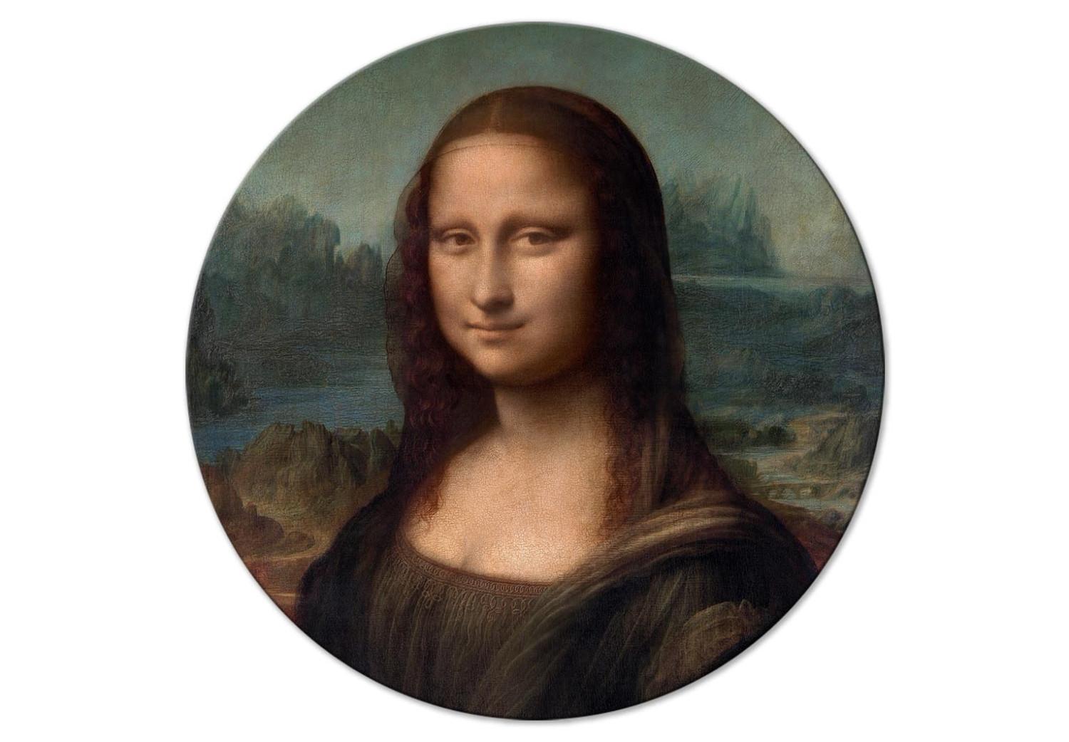 Cuadro redondos moderno Leonardo Da Vinci - Gioconda - Painted Portrait of the Mona Lisa