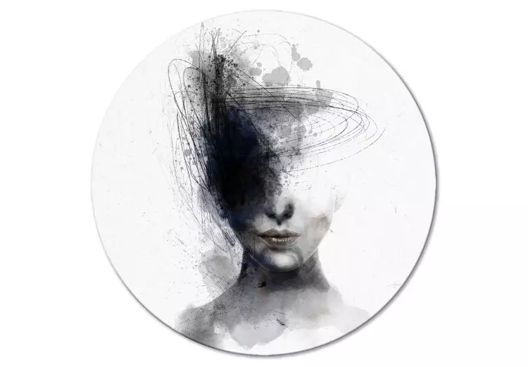 Half Face - retrato abstracto en blanco y negro de una mujer