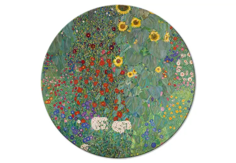 Jardín campestre con girasoles, Gustav Klimt - Flores multicolores