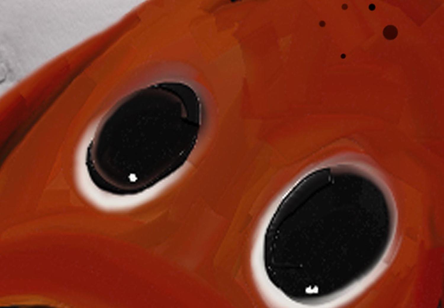 Cuadro redondos moderno Dog - a Small Brown Dachshund With Sad Eyes on a Gray Background