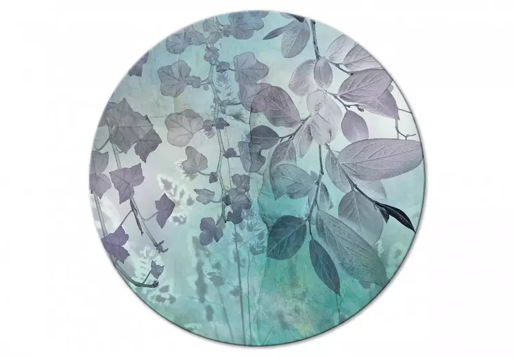 Dense Vines - Leaves in Shades of Purple and Turquoise on a White Background