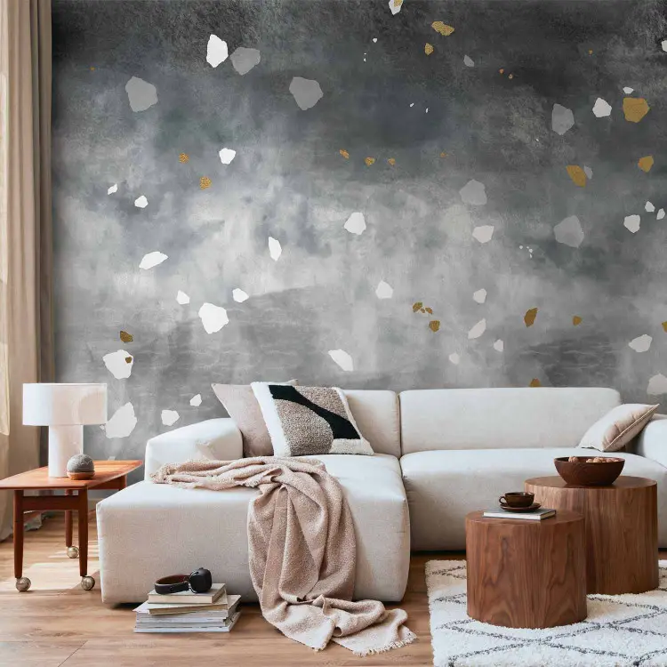 Japandi gris - muro de piedra estilo japonés con blanco