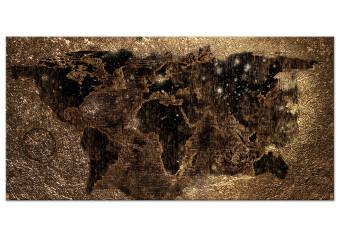 Cuadro decorativo Exclusive Map - Shiny Continents on a Metallic Background