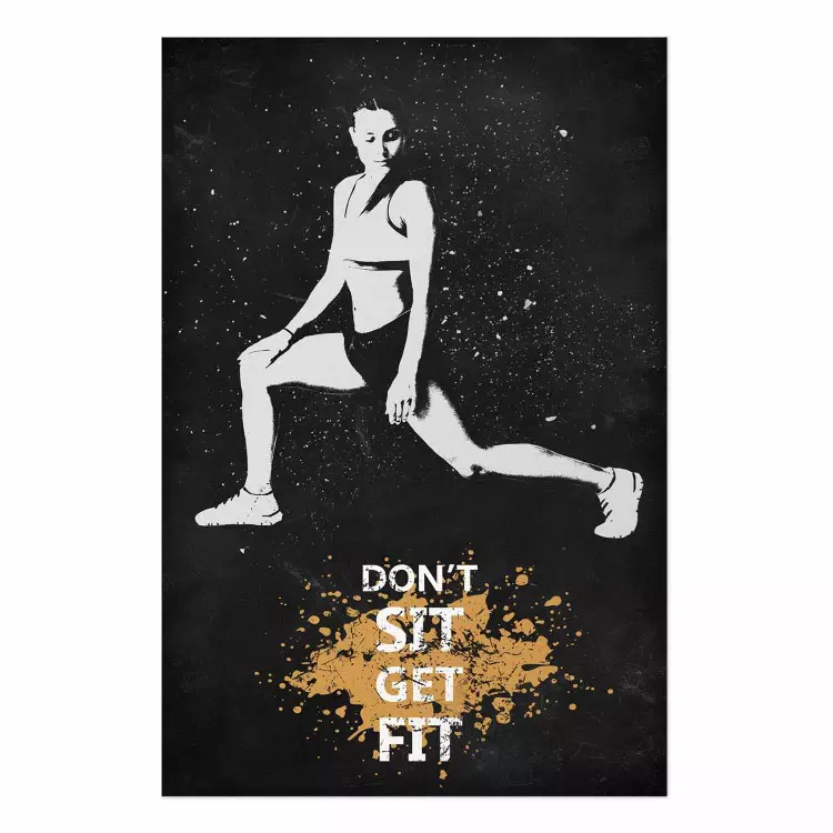 Póster Girl in a Sports Outfit - Motivational Slogan With a Woman Warming Up