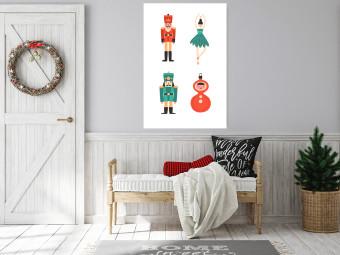 Poster Christmas Tree Toys - Ballerina and Toy Soldiers in Festive Colors