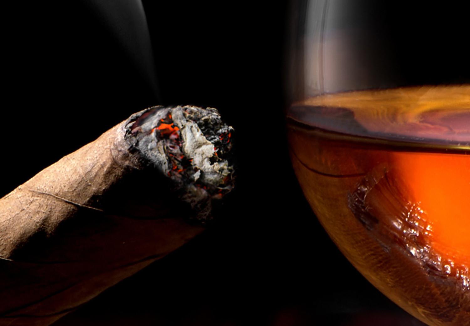 Cuadro Lujo masculino (5 parte) - alcohol, humo cigarrillo, vintage