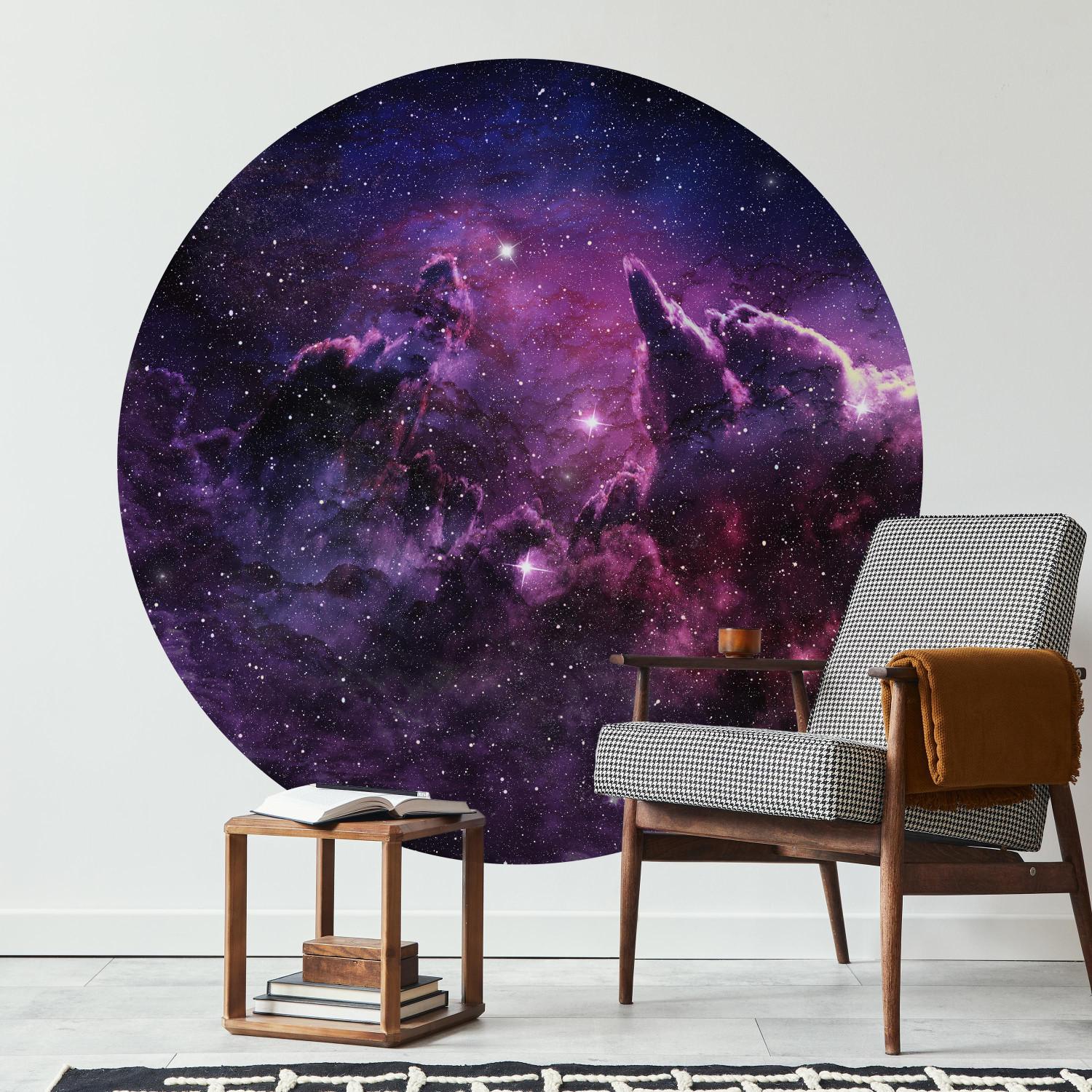 Fotomurales redondos Starry Sky - The Night Sky in Shades of Purple and Navy Blue