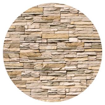 Fotomurales redondos Sandstone Wall - Composition of Elongated Decorative Stones