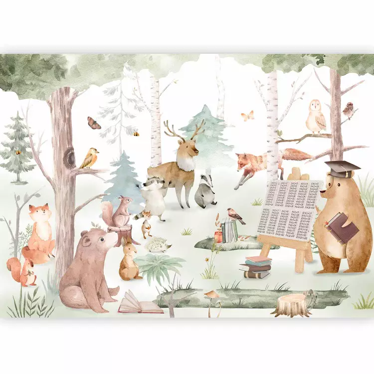 School in the Forest - A Bear Teaching Other Animals in the Bosom of Nature