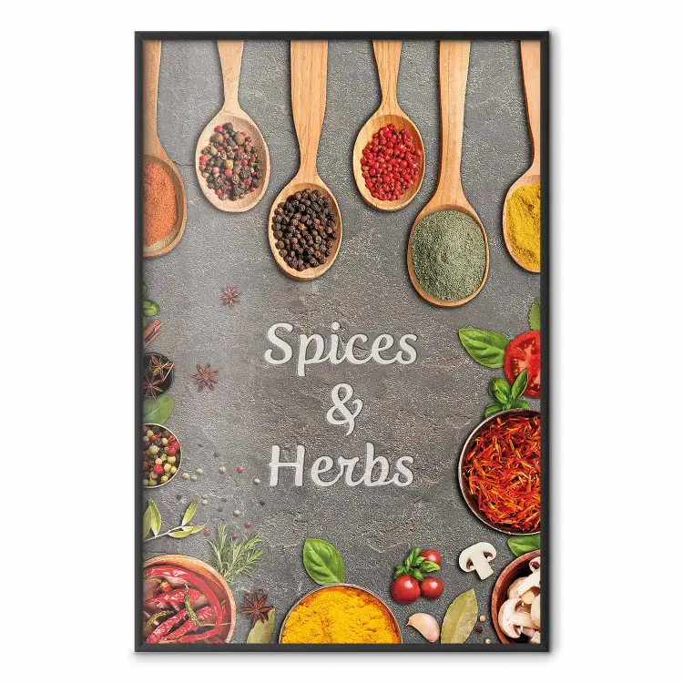 Elementos esenciales para la cocina - hierbas y verduras en piedra