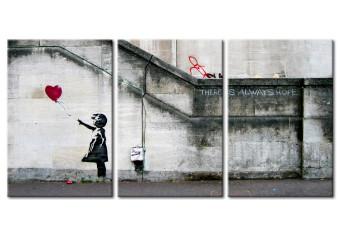 Cuadro Siempre hay esperanza (Banksy) - tríptico