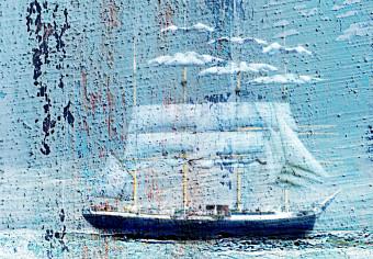 Cuadro decorativo Landscape - Sailing Ship Floating on the Foaming Waves of the Ocean
