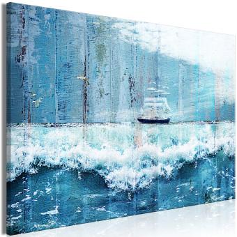 Cuadro decorativo Landscape - Sailing Ship Floating on the Foaming Waves of the Ocean