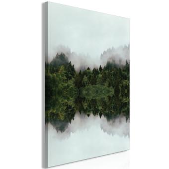 Cuadro moderno Landscape - Foggy Forest Reflecting in the Undisturbed Surface of Water