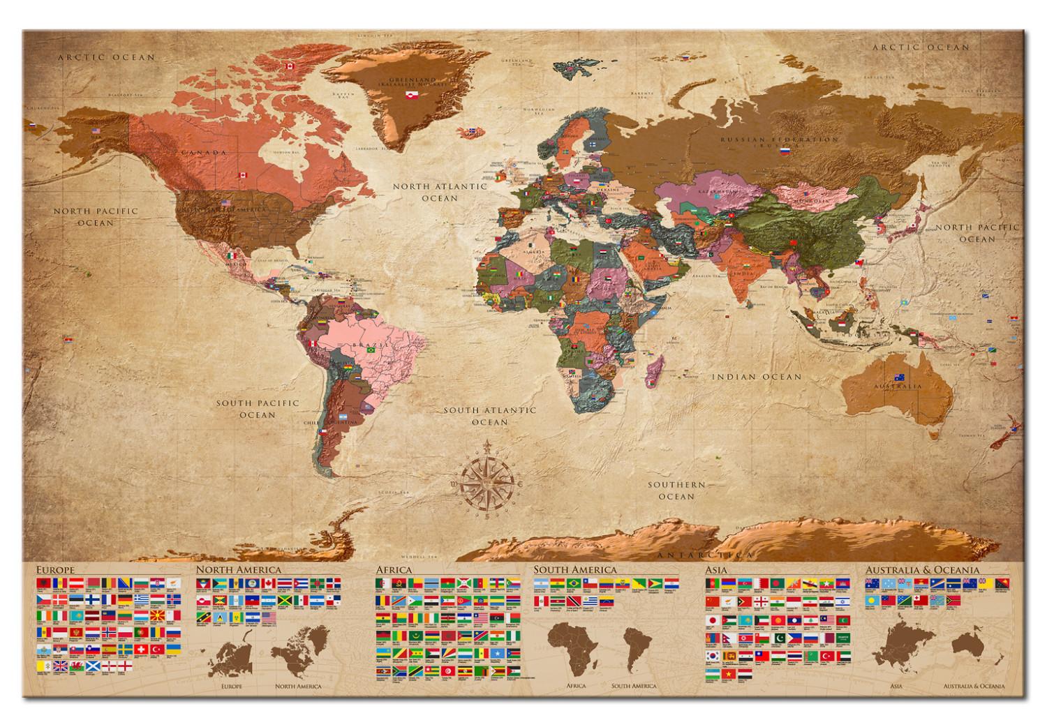 Cuadro moderno World Map: Retro Mood
