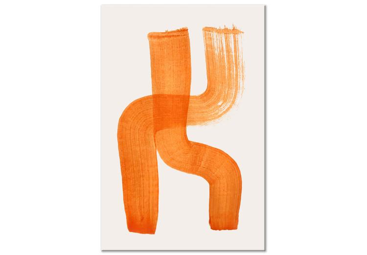 Composición abstracta (1-parte) - dúo de formas naranjas