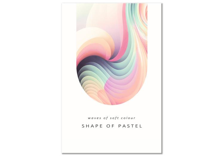 Abstraction - Wave of Pastel Stripes With a Description on a Light Background
