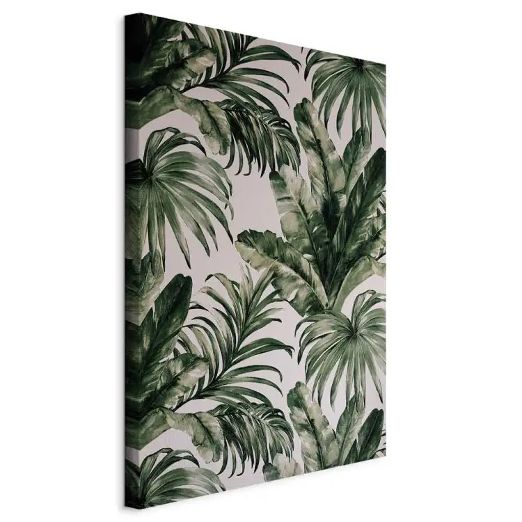 Naturaleza tropical - grandes hojas verde oscuro sobre fondo gris