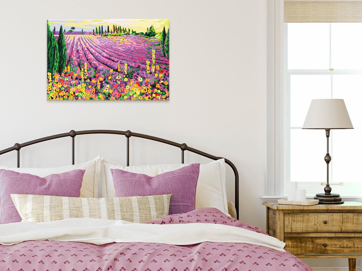 Cuadro para pintar con números Sicilian Glade - Summer Landscape With Lavender Field