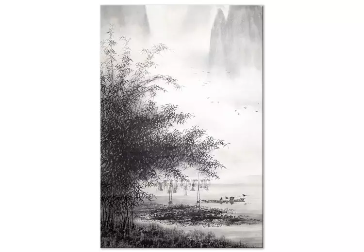 Chinese Painting - Traditional Landscape Painted With Black Ink