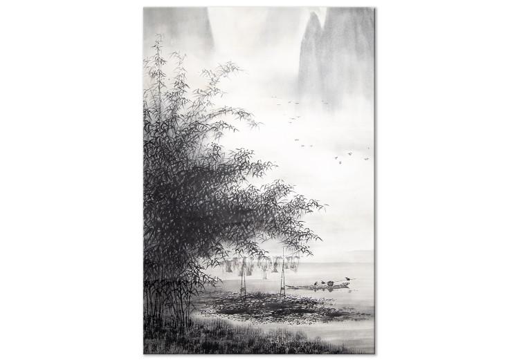 Chinese Painting - Traditional Landscape Painted With Black Ink